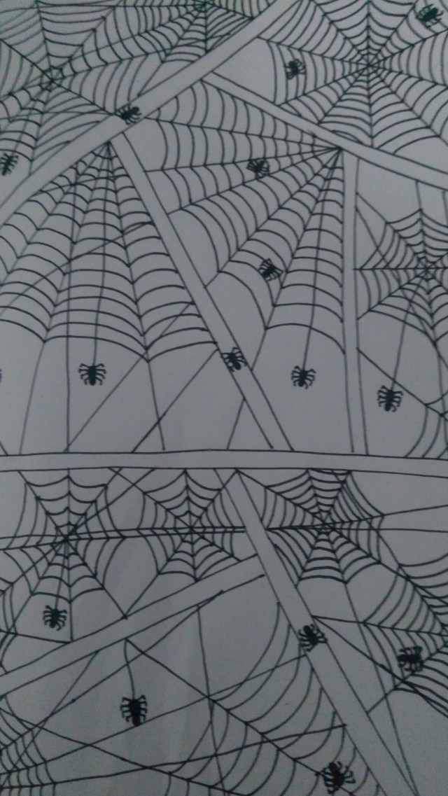 Spider ink drawing