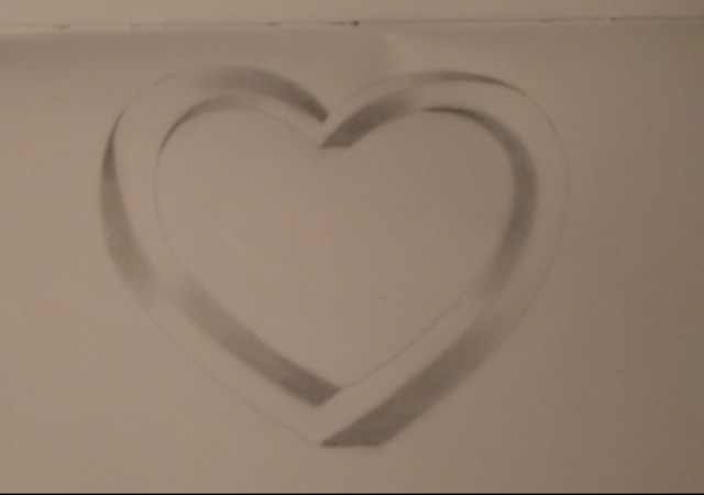Impossible shape: Heart, pencil drawing